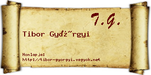 Tibor Györgyi névjegykártya