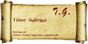 Tibor Györgyi névjegykártya